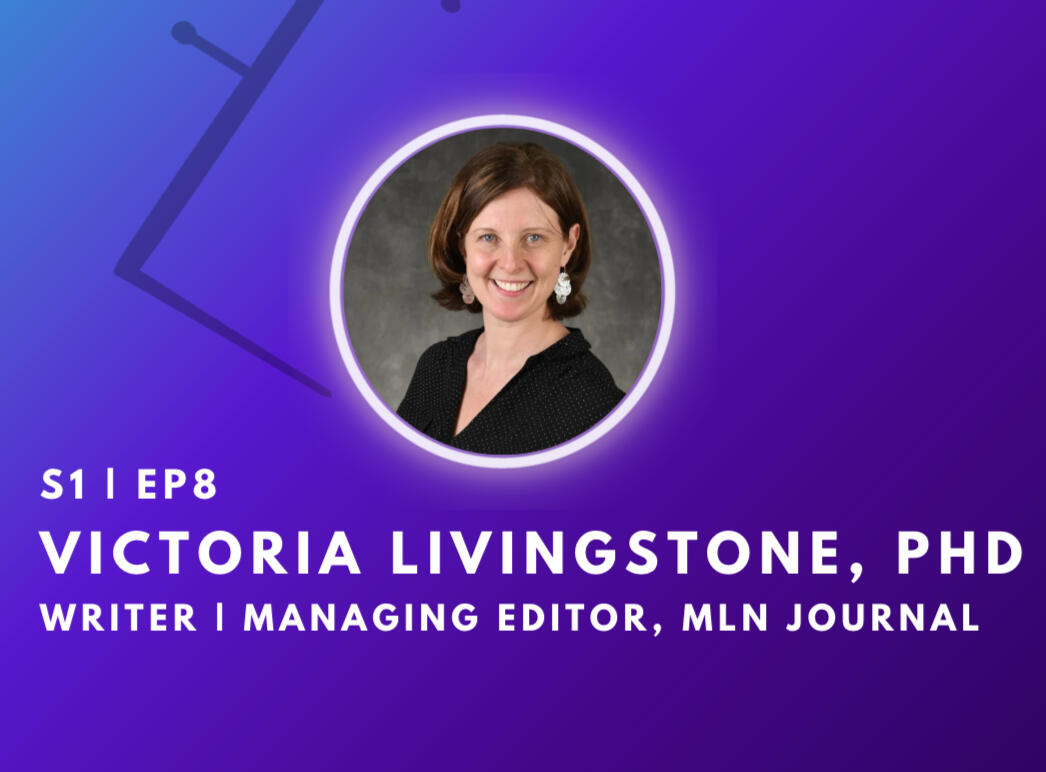 Season 1 Episode 8 guest dr. victoria livingstone on purple background